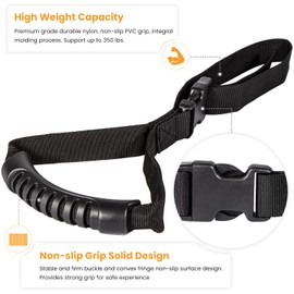 E-cowlboy Auto Cane Grab Handle Adjustable Standing Aid Safety Handle Portable Vehicle Support Grab Bar Nylon Grip Handle Mobility Assist Device (Black 2 Pack)