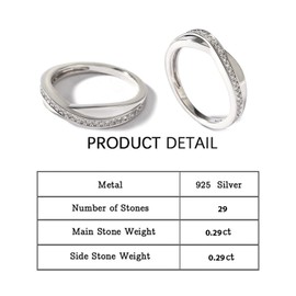 Jeulia Sterling Silver Couple Band for His and Her Stylish Crossover Polished Adjustable Matching Anniversary Wedding Diamond rings Engraving Jewelry Set Valentine Day with Gift Box, Silver, jeulia