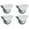 4 Pcs. Dörner And Helmer Parquet Fixed Castor Grey 30x14