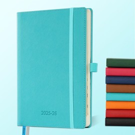 IN-LUXPRO 2025-2026 Academic Diary A5 Week to View (21.9x16.4 cm) Hardback 18 Months (Jul'25 - Dec'26) Weekly & Monthly Planner with Month Tabs & Pocket,Expenses/Note Pages,PU Leather(Light Blue)