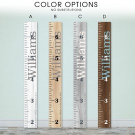 Wooden Kids Growth Height Chart Ruler for Boys and Girls Painted (The Williams) by Back40Life