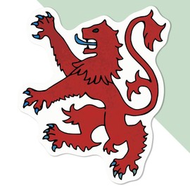 Medium 100mm 'Red Lion Rampant' Permanent Sticker Decal for Cars/Windows/Bins/Walls etc (DW00130289)