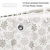 AIBIIN Winter Snowflake Shower Curtain Gray White Snow Pattern Bath