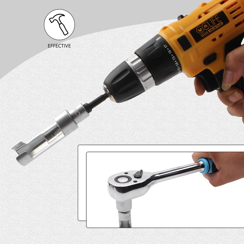 CCLIFE 6 pcs Impact Driver Socket Wrench Adapter 1/2' 1/4'