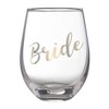 Lillian Rose Gold Bride Stemless Wine Glass, Height 4.75" (G115