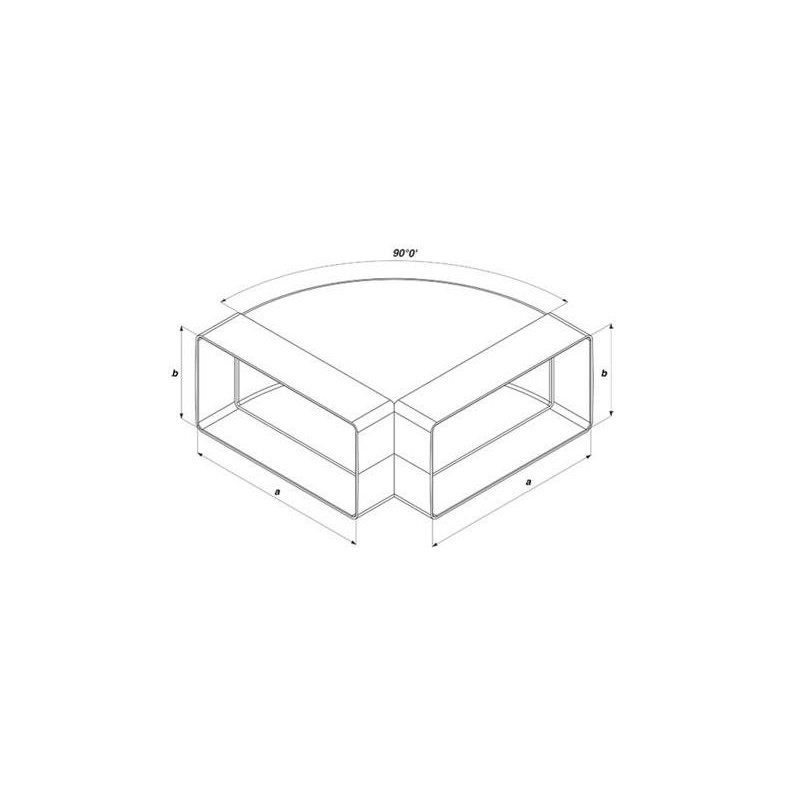 Channel Elbow 90° 55 x 110 mm Flat Duct Horizontal