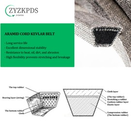 ZYZKPDS 1/2" x 96" Kevlar Lawn Mower Deck Belt for John Dee re Sabre Cub Cadet MTD Rover Craftsman 754-04060 754-04060A 754-04060B 954-04060 954-04060A 954-04060B 954-04060C GX10851 SPM201671081