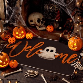 Artoid Mode Tapete de Entrada Boo Halloween Bienvenida 43x73 cm