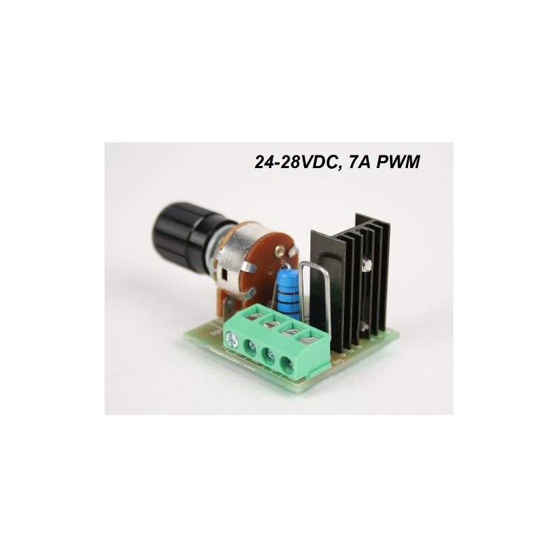 24 Volt LED PWM Dimmer, 7 Amp Capacity, DC Lighting