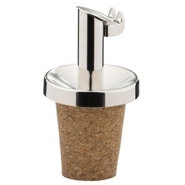 Westmark Essig-Ausgießer für Flaschen, Mit Klappe und Belüftungssystem, Naturkorken, Rostfreier Edelstahl, Inox, Verchromt, 47902180