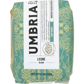 Caffe Umbria Fresh Seattle Whole Bean Roasted Coffee, Leone Blend Light Roast 12oz. bag