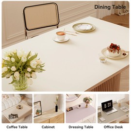 LifeSculptin Super Wipe Clean Heat Resistant Table Pad Cover for Rectangular Dining Tables - Silicone Leather Table Protector, Waterproof & Stain-Resistant Table Pads (Beige White & Cream, 24" x 48")