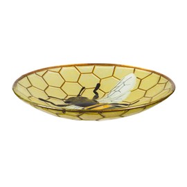 Evergreen Garden Beautiful Summer Bumble Bee Outdoor 18 inch Glass Bird Bath