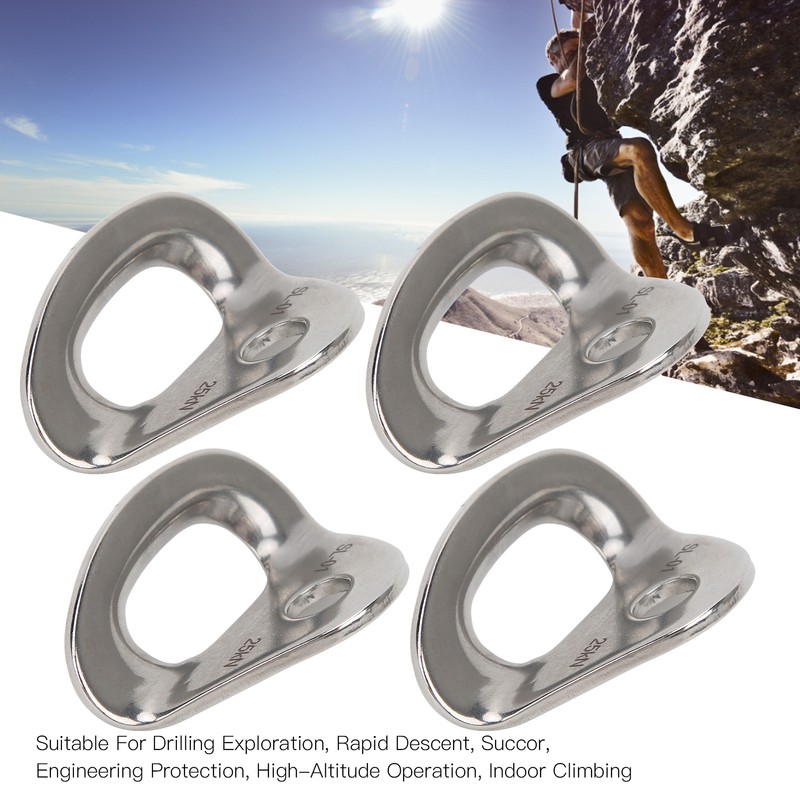 4 Pcs Climbing Hanger Stainless Steel Durable Rock Climbing Accessories