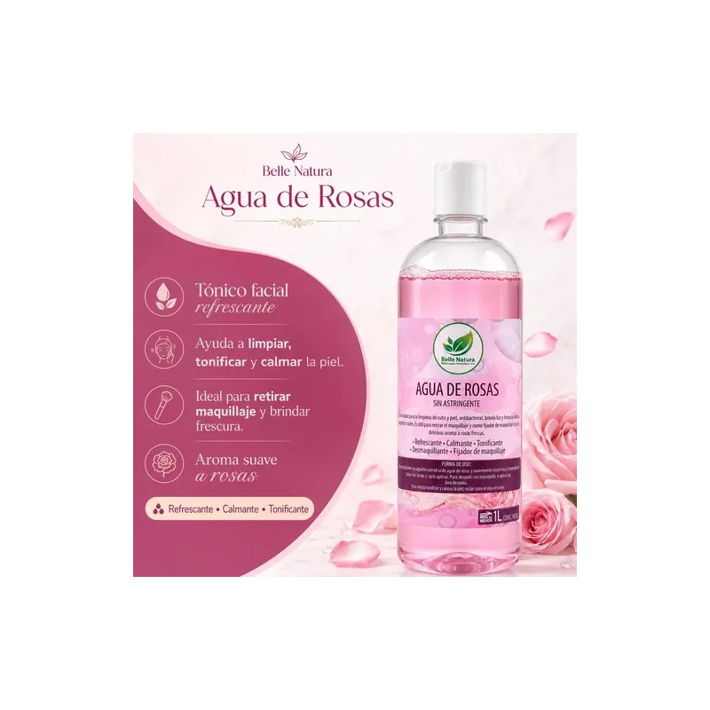 Galón De Agua De Rosas Bella Nature 100% 4l Tónico