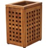 AquaTeak Grate Teak Waste Basket