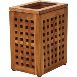 AquaTeak Grate Teak Waste Basket