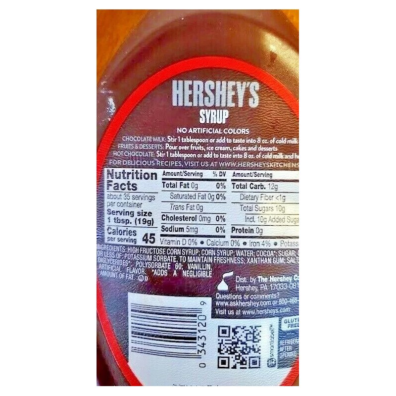 HERSHEY’S .4 PACK HERSHEY’S CHOCOLATE SYRUP 24 OZ EACH