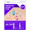 Ink Express A4 White Sublimation Sticker Paper - Compatible with