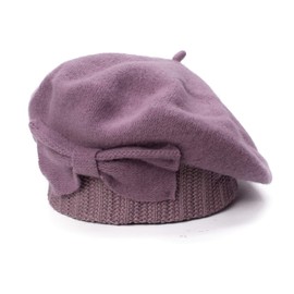 Lawliet Womens 100% Wool Loretta Beret Nipple Beanie Basque Artist Cap A481, XL, Light Purple