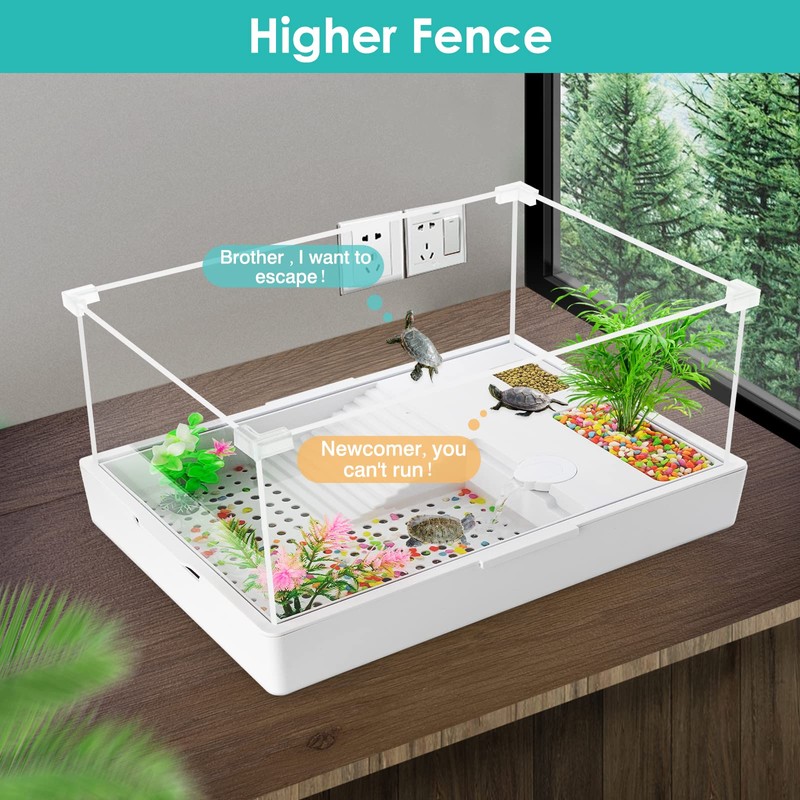 Turtle Tank Aquarium, Tank Terrapin Lake with Water Pump for