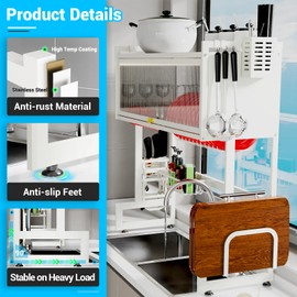AIZOE Over Sink Dish Drying Rack, 29.5 inch, Kitchen Organizers and Storage for Kitchen Counter Multiple Dishes Flatware & Utensil Shelf, White