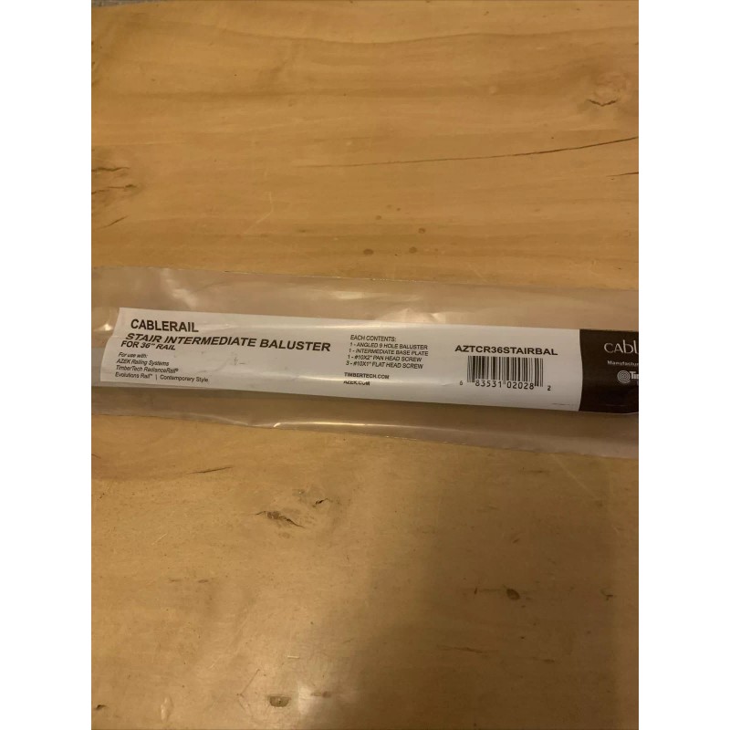 Azek Or Timbertech NEW STAIR Cablerail Intermediate Baluster For 36”