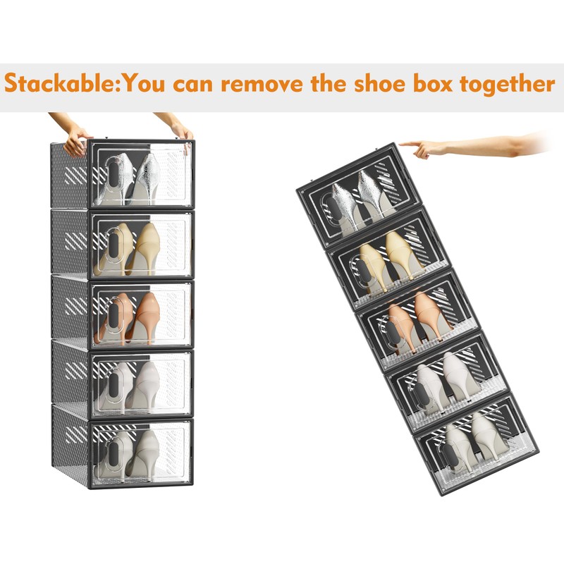 SIMPDIY Shoe Storage, 12 Pack Shoe Organizer for Closet, Shoe