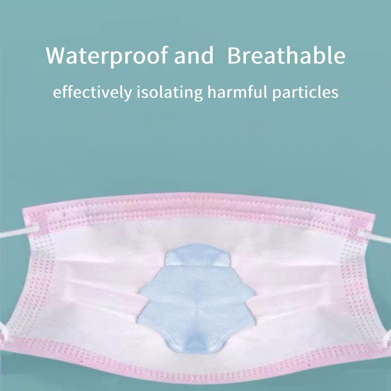 Generic 50 Pack Pink Disposable Face Mask for Adults, Solid