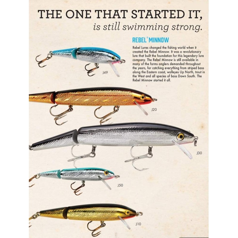 Rebel Lures J4903 Jointed Minnow Fishing Lure, 1 7/8", 3/32