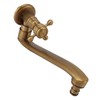 Antique Garden Faucet with Extended Spout Antifreezing Copper Wall Mount