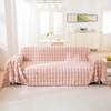 VM VOUGEMARKET Pink Sofa Cover Thick Shaggy Fluffy Sectional Couch
