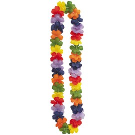 Unique Fabric Flower Luau Lei, 40", Rainbow