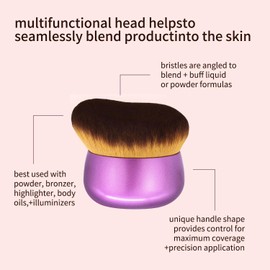 FUNAN Extra Large Body Makeup Brush For Self Tanner, Bronzer Blend &Self Tan Back Applicator, 75mm Wide-headed Kabuki Brush, Oval Face Neck Body Leg Tanning Makeup purple