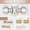 Probrico 10 Pack Bed/Bath Room Round Door Knob,Privacy Function for