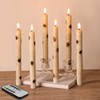 Girimax Birch Bark Flameless Taper Candles with Remote, Flickering Battery