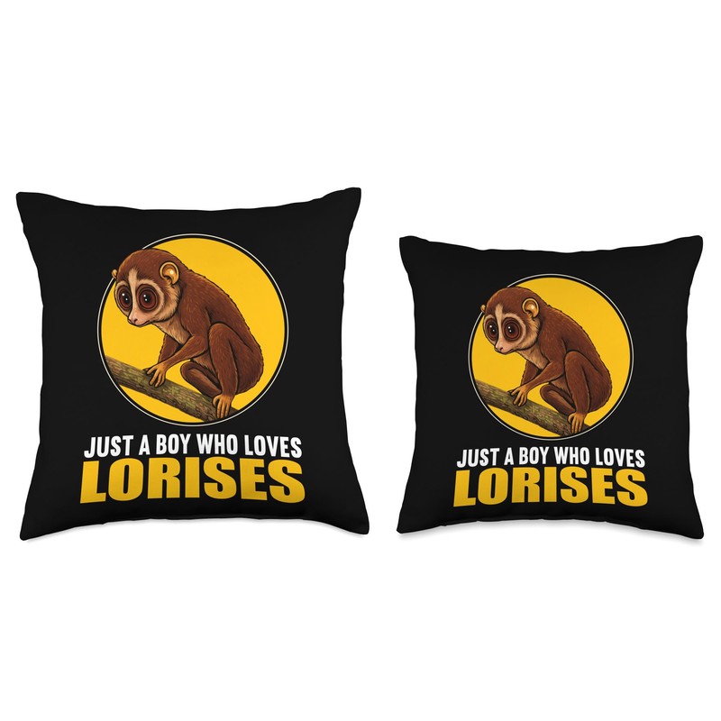 Just a Boy who Loves Lorises Loris Throw Pillow