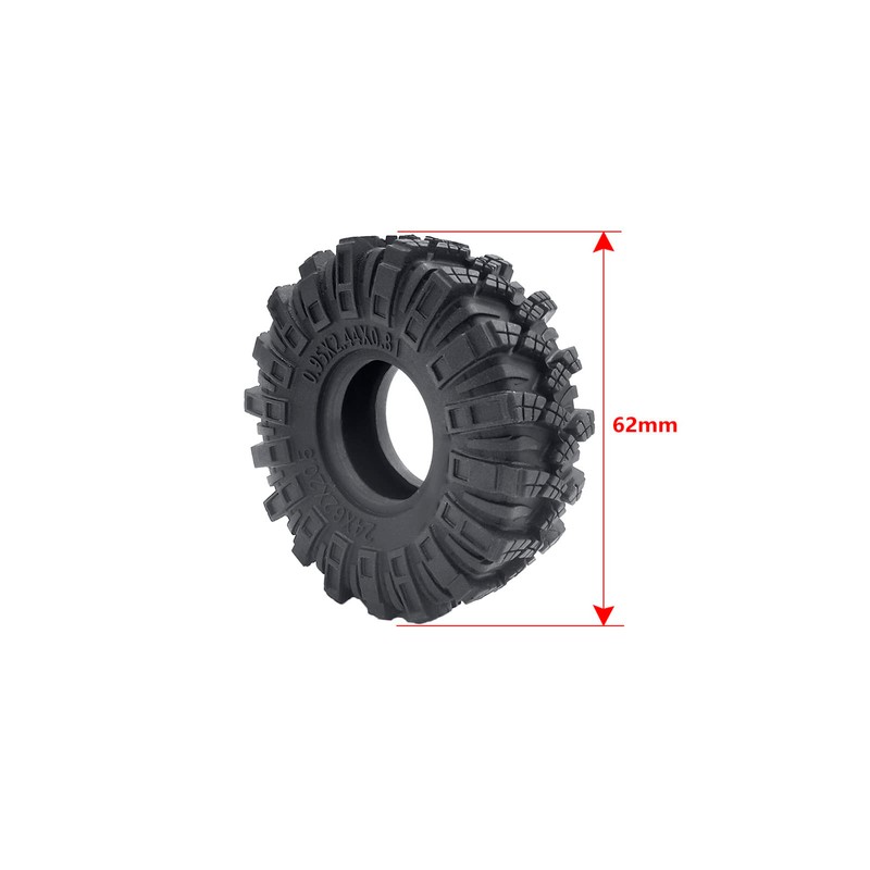 4pcs 1.0inch Rubber Tires, RC Crawler Wheel Tires Tyres 62mm