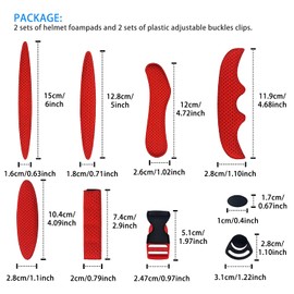 2 Sets of Helmet Foam Pads Helmet Inner Lining,Helmet Foam Pads,Universal Anti-Collision Lining Helmet Replacement Foam Padding Kit, with 2 Sets of Plastic Adjustable Buckles Clips