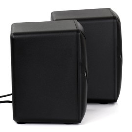 beFree Sound Dual Compact LED Gaming Speakers, Black