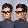 showreal Pelucas de cabello humano con corte Pixie para mujeres