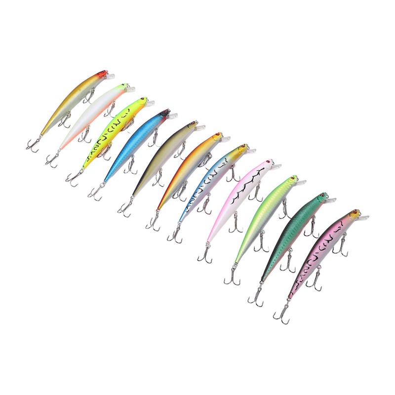 11 Pcs Simulation Minnow Lure Plastic Fishing Bait Fishing Accessories