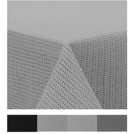 Brandsseller Garden Tablecloth 130 x 160 cm Tablecloth with Piping Outdoor Tablecloth Rectangular Soft Foam for Garden, Patio, Balcony Weatherproof Non-Slip - Light Grey