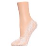 MeMoi Women's Lacy Floral No Show Liner Socks White One
