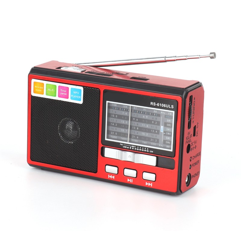 Radio FM AM SW Portable Radio Support Solar Battery Charging