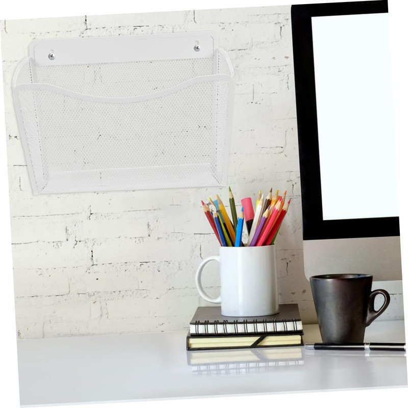 TEHAUX Metal Wall Mount File Storage Basket Wall Organizer Document