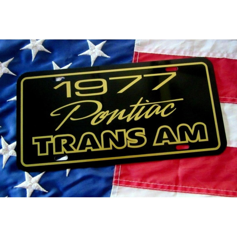 1977 Pontiac Trans Am License plate car tag black &
