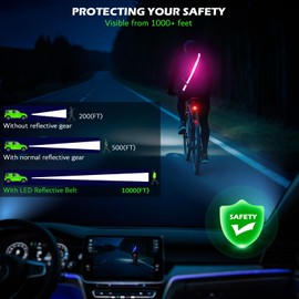LED Reflective Sash Gear for Walking at Night,Reflective Belt Safety Lights,Lights for Night Dog Walking,High Visibility Type-C Rechargeable Light Up Running Gear for Runners Walkers Men Women