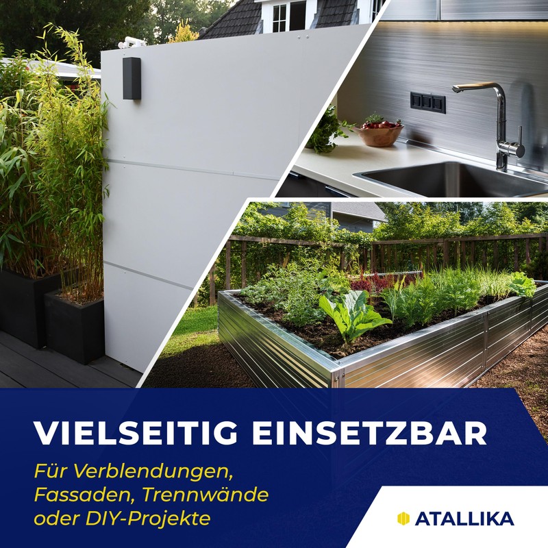 ATALLIKA Aluminium Plate Coated [Anthracite Grey, 300 x 100 mm]