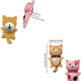 XINYUICEAN Gato Chinchetas para Corcho, Lindas Decorativas Tachuelas de Pulgar, Chinchetas Creativas de Animales de Dibujos Animados, Pasador de Gato de Cola Larga Pines de Dibujo de Animales (100)
